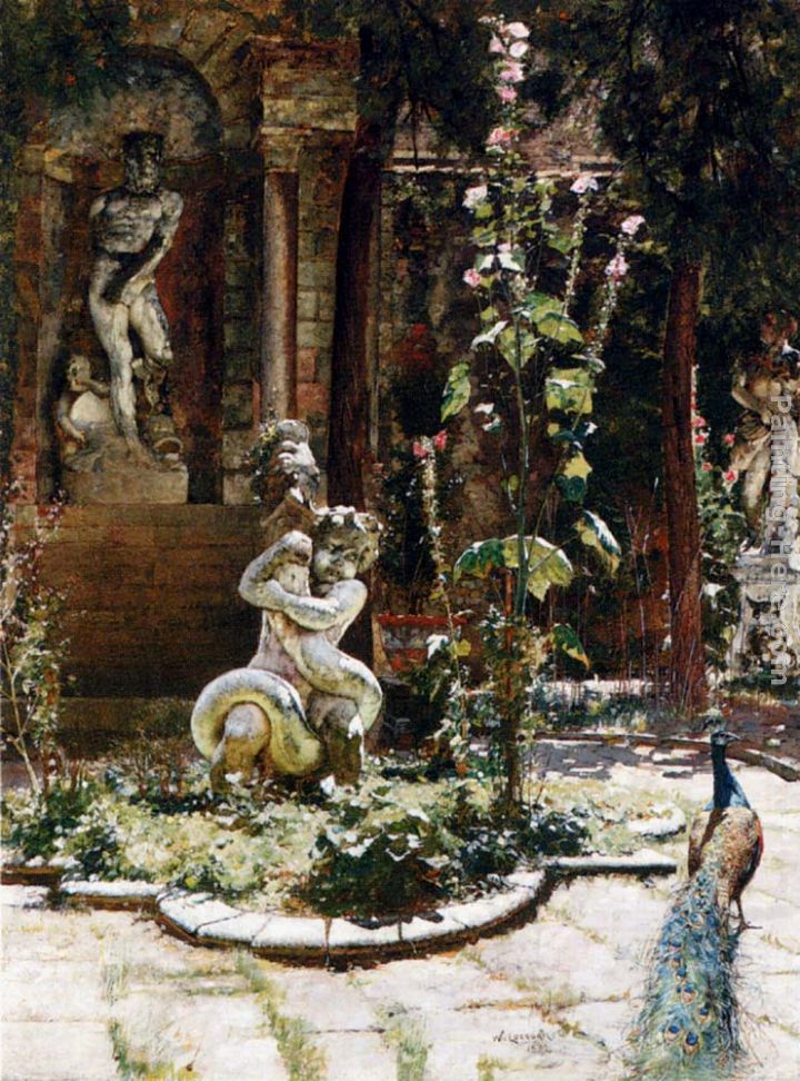 The Garden Of The Palazzo Malipiero painting - William Logsdail The Garden Of The Palazzo Malipiero art painting